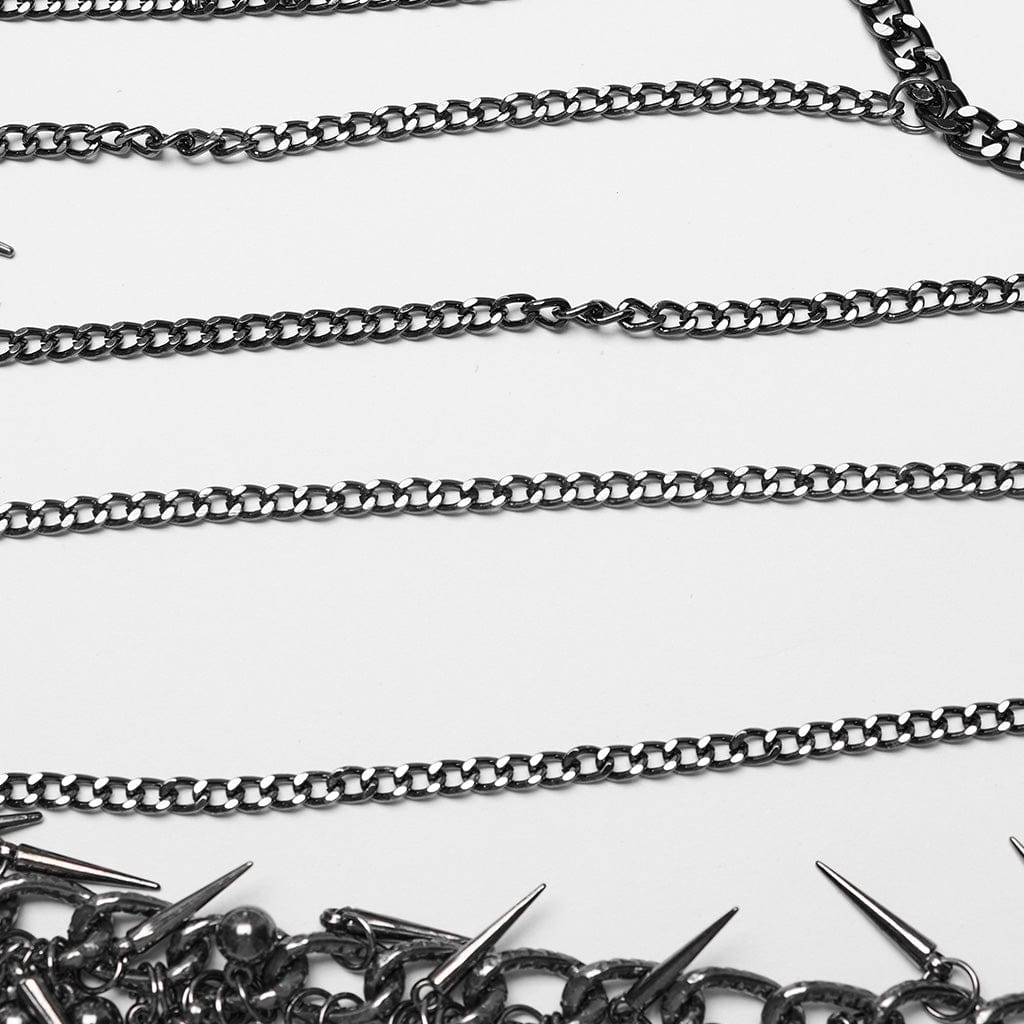 Punk-Körpergeschirr mit Neckholder und Nieten für Damen - Gothic Shop