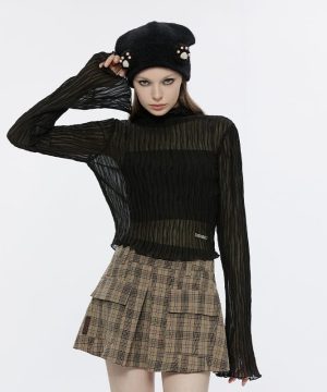 Damen-Punk-Hemd mit hohem Kragen und Rüschen - Gothic Shop