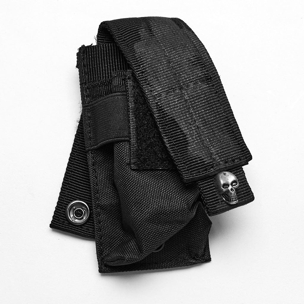 Totenkopf-Geschirr im Punk-Militärstil für Damen mit Taschen - Gothic Shop