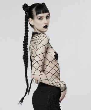 Punk-Body aus durchsichtigem Mesh für Damen - Gothic Shop