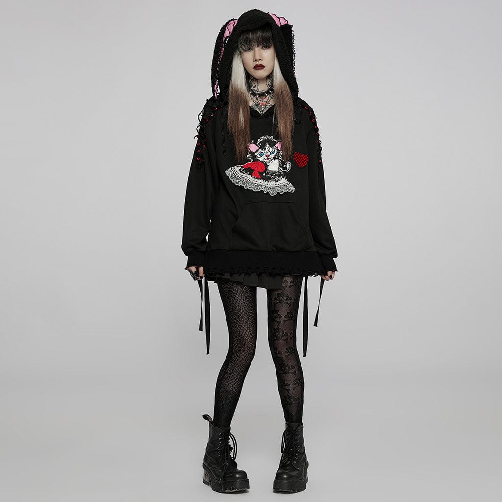 Punk-Skull-Mesh-Leggings für Damen - Gothic Shop