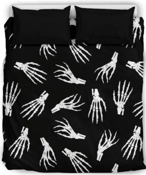 Gothic Bettwaesche Mit Totenkopf 038 Kuerbisblumen Design