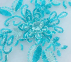 Gothic 3D Pailletten-Spitze mit Blumenstickerei – Schwarz Rot – Bild 19