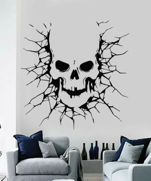 Gothic Totenkopf Zombie Dämon Wandaufkleber Halloween
