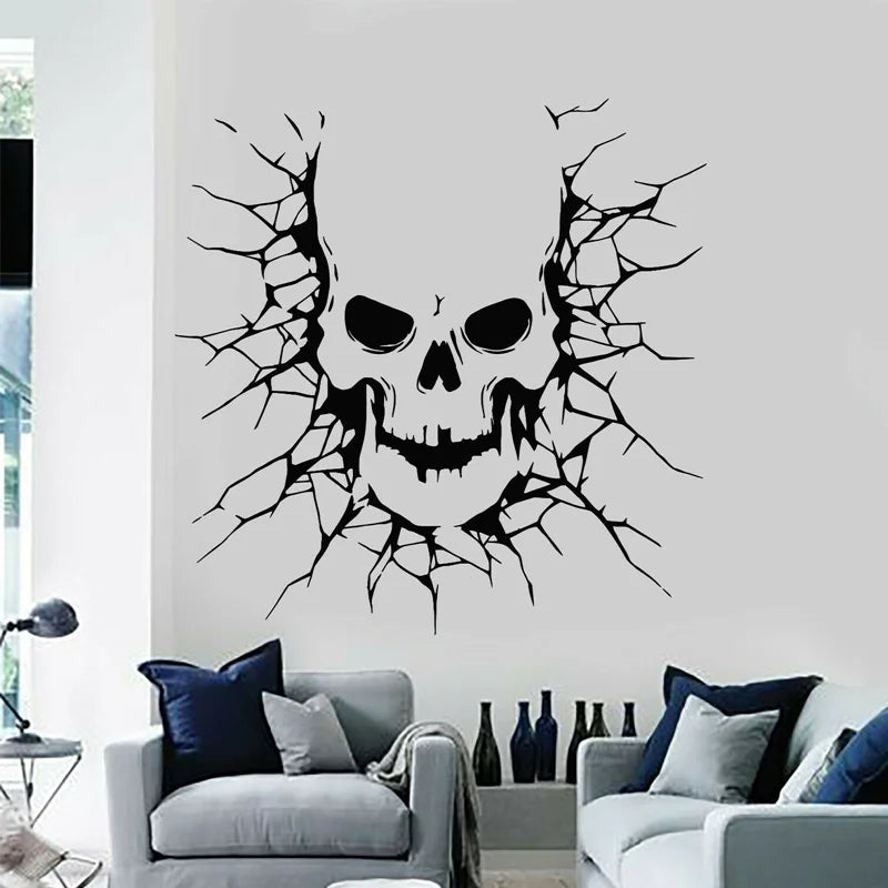 Gothic Totenkopf Zombie Dämon Wandaufkleber Halloween