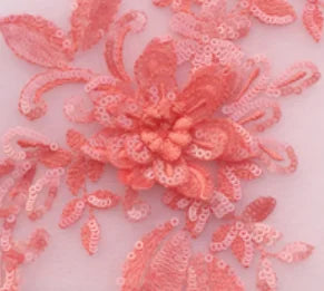 Gothic 3D Pailletten-Spitze mit Blumenstickerei – Schwarz Rot – Bild 22