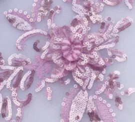 Gothic 3D Pailletten-Spitze mit Blumenstickerei – Schwarz Rot – Bild 26