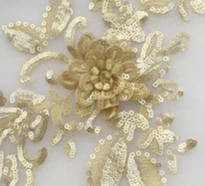 Gothic 3D Pailletten-Spitze mit Blumenstickerei – Schwarz Rot – Bild 28