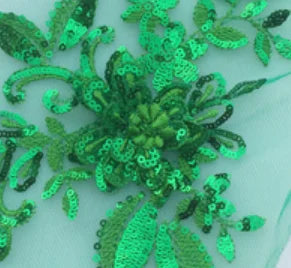 Gothic 3D Pailletten-Spitze mit Blumenstickerei – Schwarz Rot – Bild 17