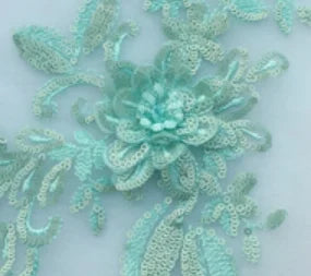 Gothic 3D Pailletten-Spitze mit Blumenstickerei – Schwarz Rot – Bild 27