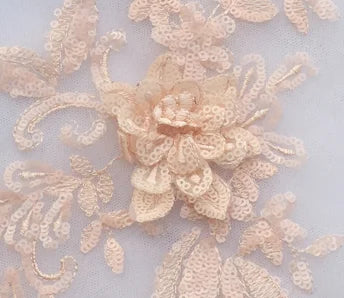 Gothic 3D Pailletten-Spitze mit Blumenstickerei – Schwarz Rot – Bild 10