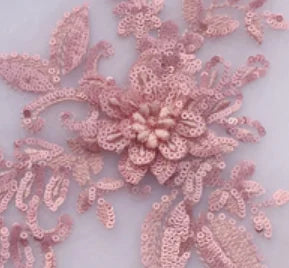 Gothic 3D Pailletten-Spitze mit Blumenstickerei – Schwarz Rot – Bild 8