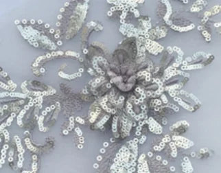 Gothic 3D Pailletten-Spitze mit Blumenstickerei – Schwarz Rot – Bild 14