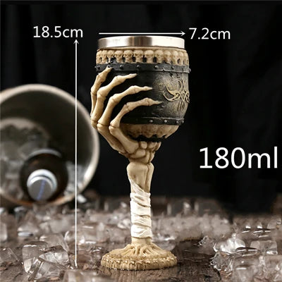Gothic Schädel-Bierkrug aus Harz und Edelstahl, 180ml – Bild 5
