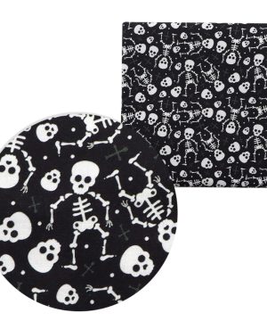 Gothic Stoff 50x145cm Mit Totenkopf Fuer Halloween Deko Unisex