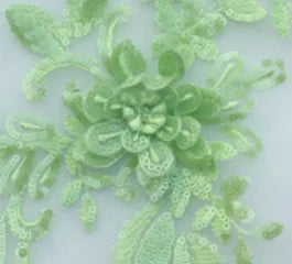 Gothic 3D Pailletten-Spitze mit Blumenstickerei – Schwarz Rot – Bild 11