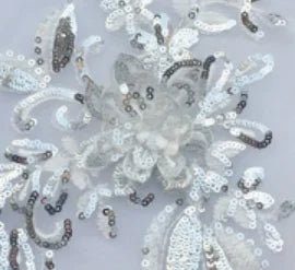 Gothic 3D Pailletten-Spitze mit Blumenstickerei – Schwarz Rot – Bild 15