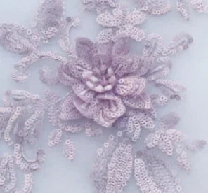 Gothic 3D Pailletten-Spitze mit Blumenstickerei – Schwarz Rot – Bild 16