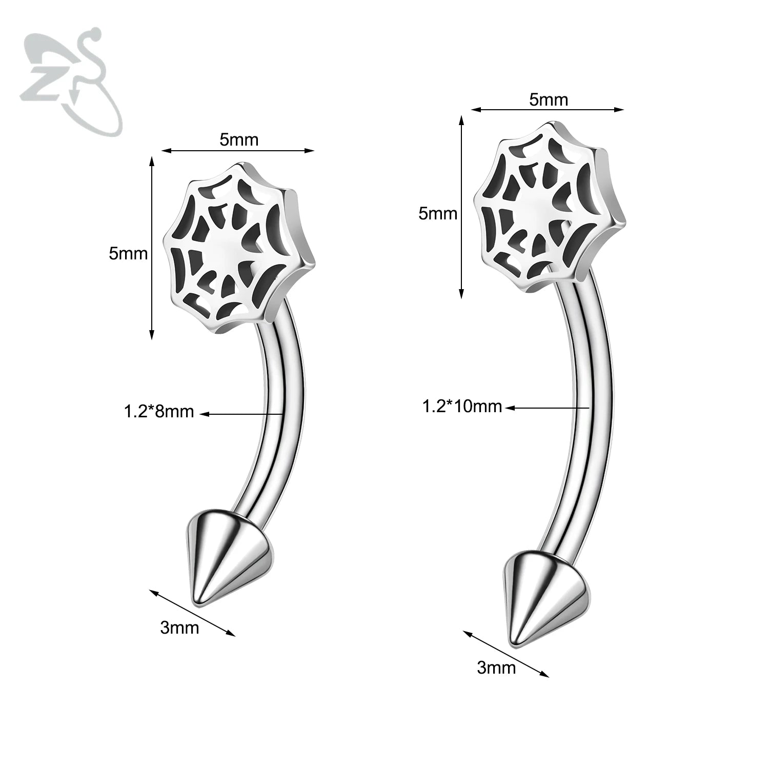 Gothic Augenbrauenpiercing aus Edelstahl mit Kürbisdesign – Bild 12