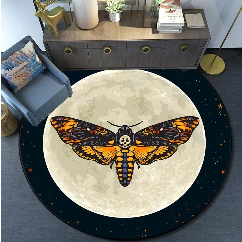 Gothic Totenkopf & Death Moth Teppich für Wohnzimmer – Bild 7