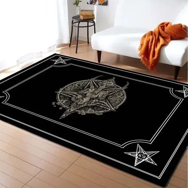 Gothic Badteppich mit Satan Ziege – Weiche Wohnzimmermatte – Bild 11