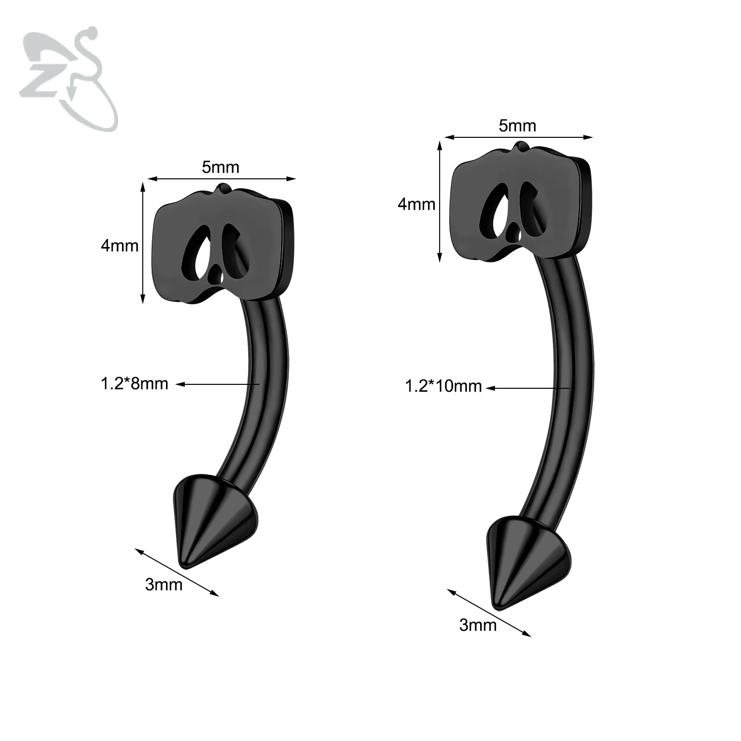 Gothic Augenbrauenpiercing aus Edelstahl mit Kürbisdesign – Bild 22
