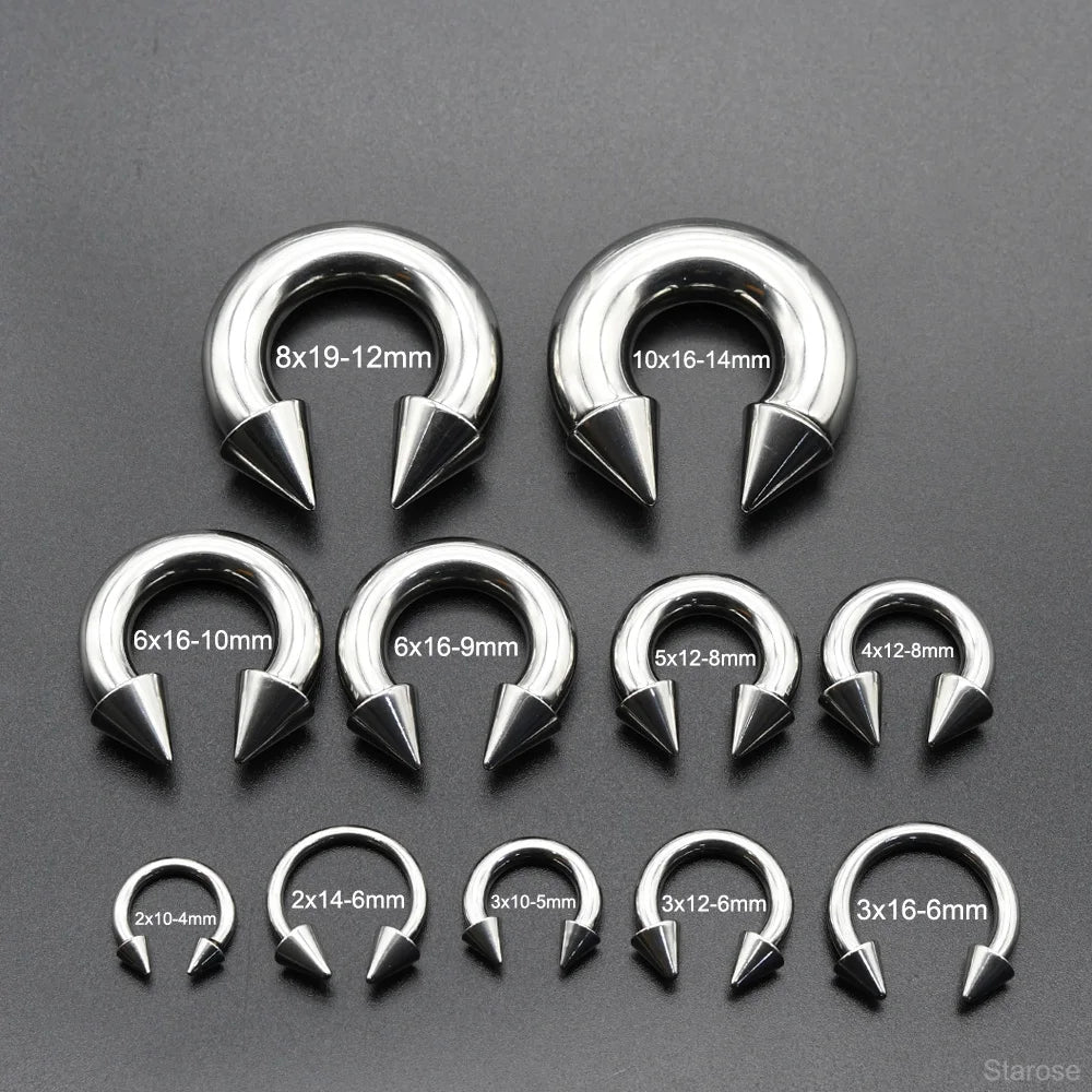 Gothic Edelstahl Piercing Ring für Septum & Brust 0G 00G – Bild 5