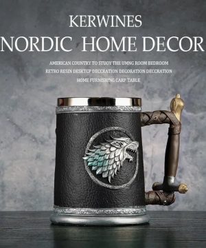 Gothic Totenkopf Bierkrug aus Edelstahl und Harz, 600ML