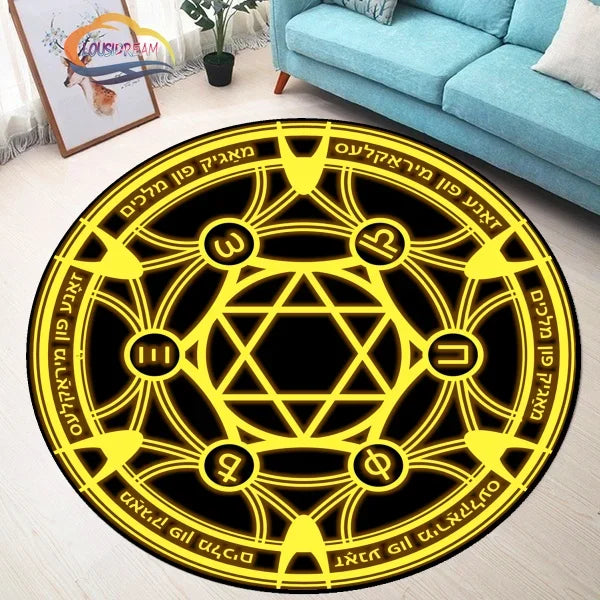 Gothic Pentagram Teppich – Runder Teppich mit Symbolen – Bild 3