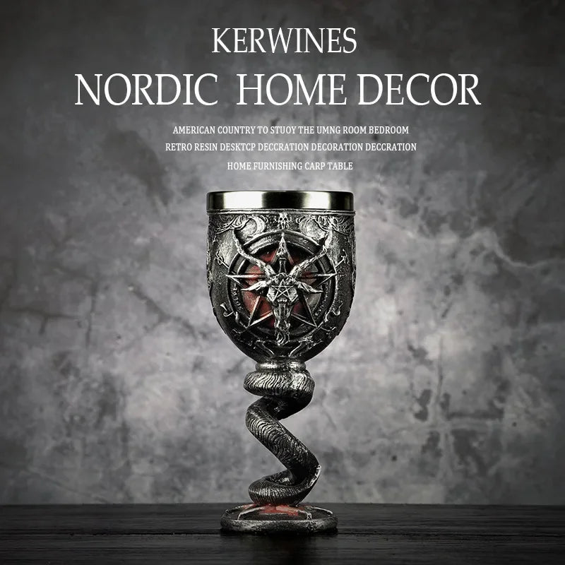 Gothic Viking Bierkrug aus Edelstahl und Harz, 3D Design – Bild 4