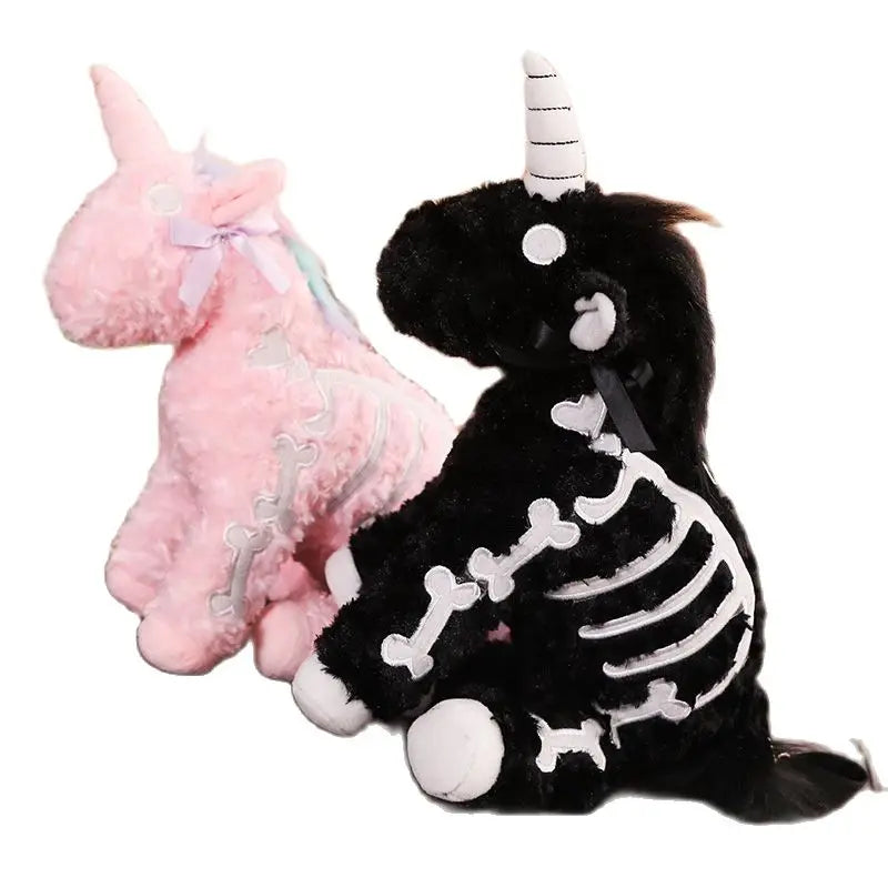 Gothic Plüsch Einhorn Rucksack – Skelettpferd 40CM Tasche