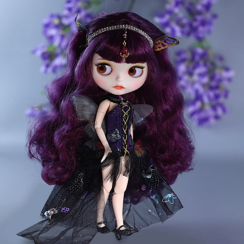 Gothic Blythe Puppe 30cm mit Zähnen, weiße Haut, BJD Set – Bild 5