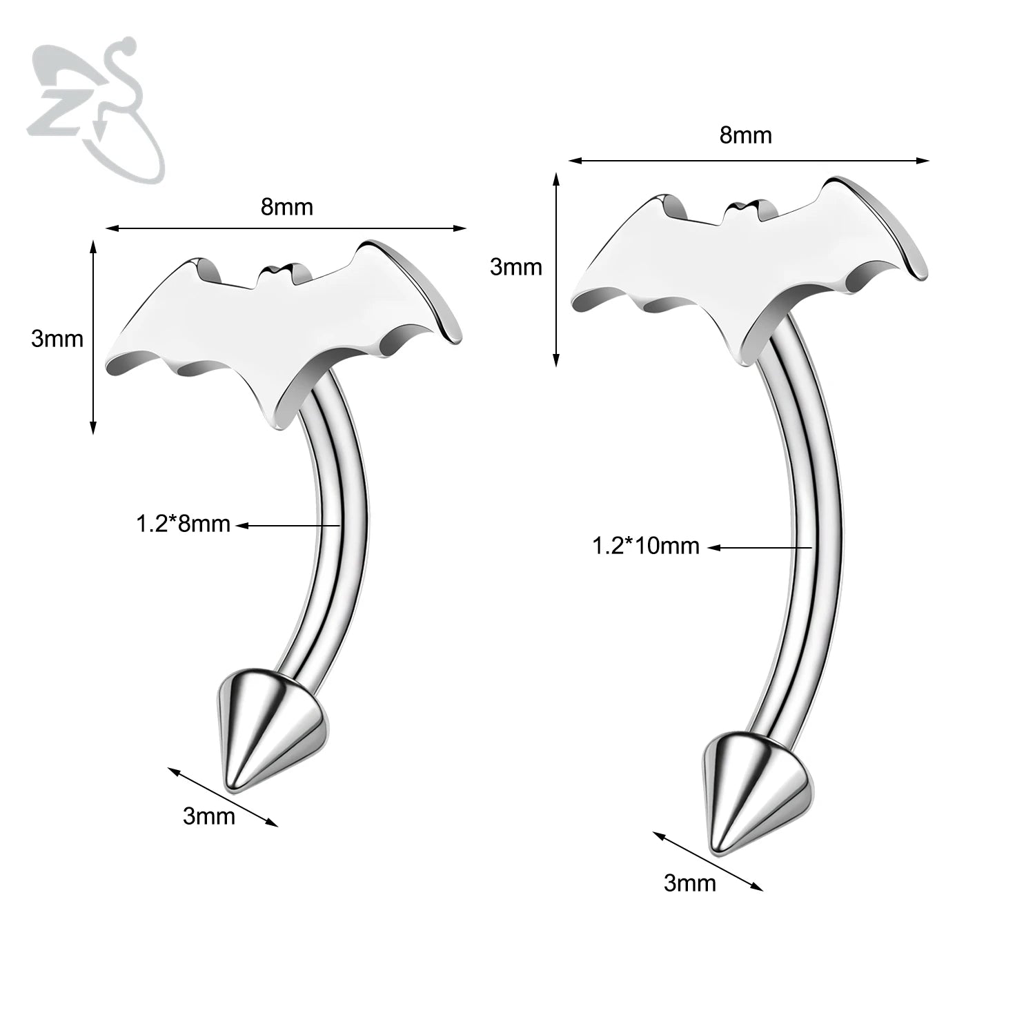 Gothic Augenbrauenpiercing aus Edelstahl mit Kürbisdesign – Bild 14
