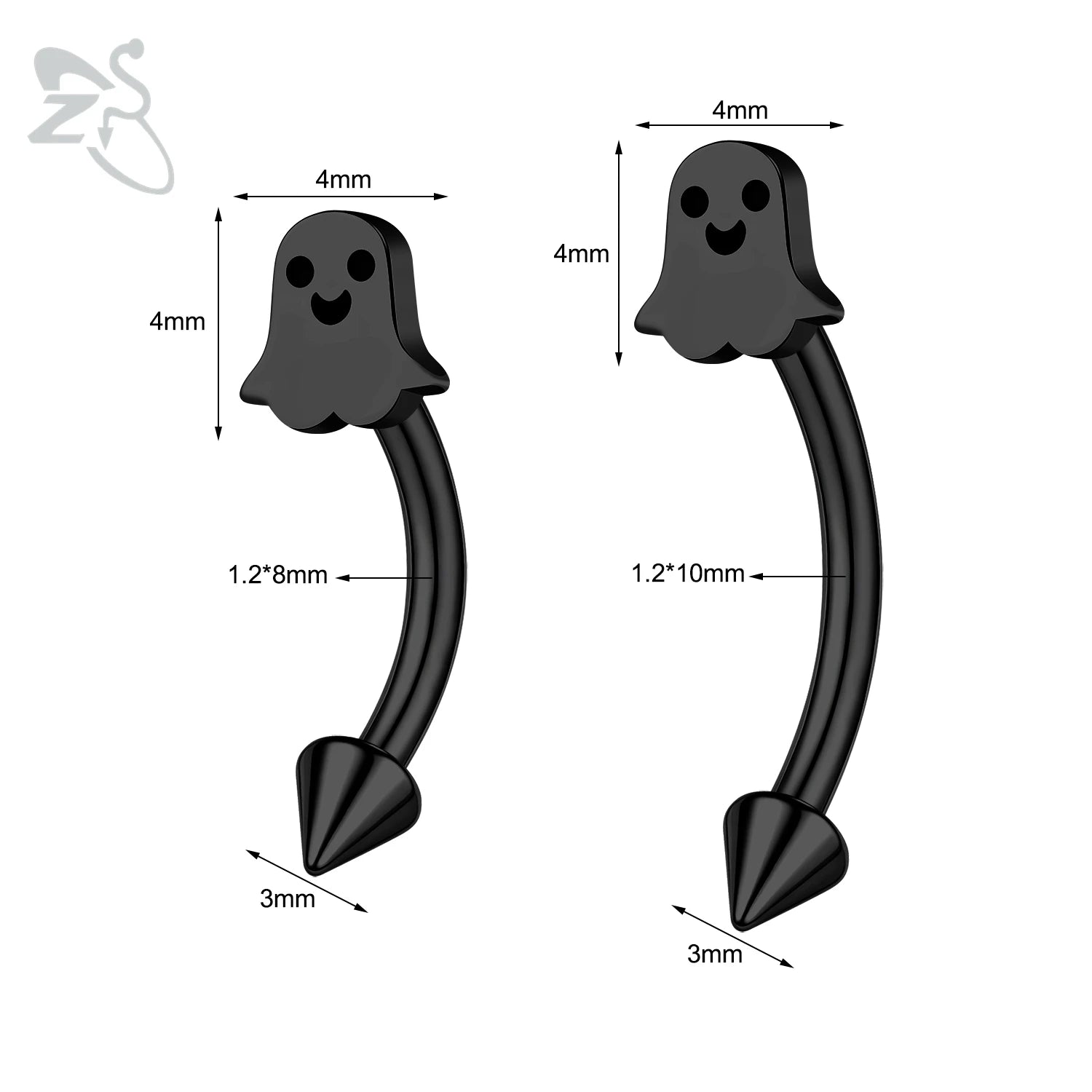 Gothic Augenbrauenpiercing aus Edelstahl mit Kürbisdesign – Bild 18