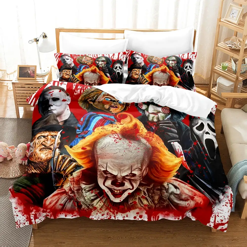 Gothic Halloween Bettwaesche 3 Teilig Mit Horror Motiv
