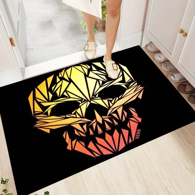 Gothic Skull Kunstteppich rutschfest für Wohnzimmer – Bild 15