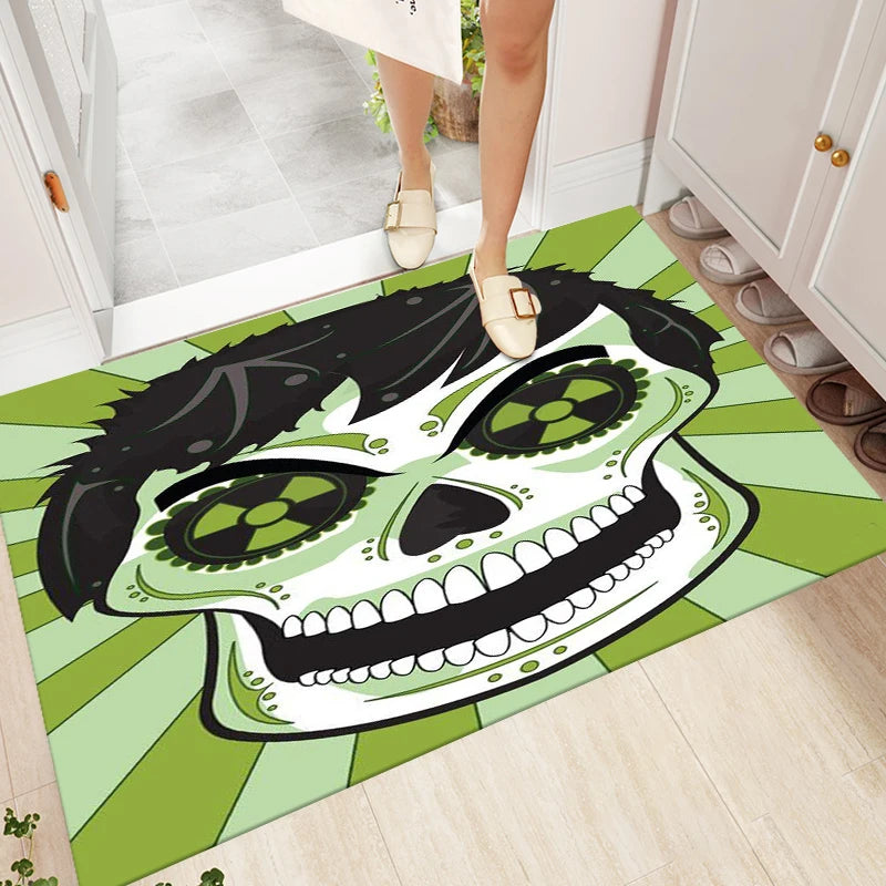 Gothic Skull Kunstteppich rutschfest für Wohnzimmer – Bild 11