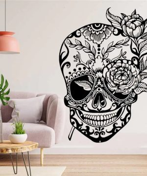 Gothic Totenschädel Wandaufkleber für Wohnzimmer Deko