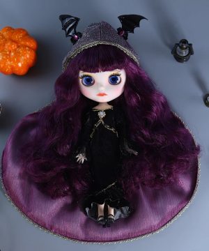 Gothic Blythe Puppe 30cm mit Zähnen, weiße Haut, BJD Set