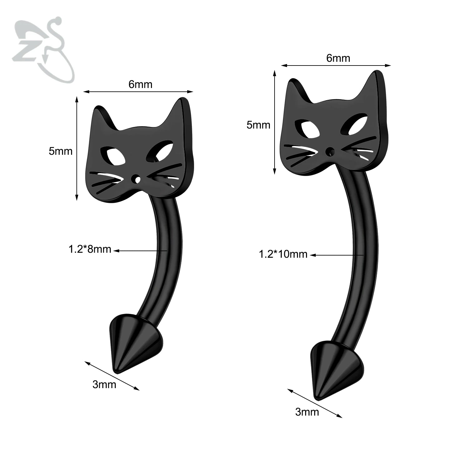 Gothic Augenbrauenpiercing aus Edelstahl mit Kürbisdesign – Bild 5