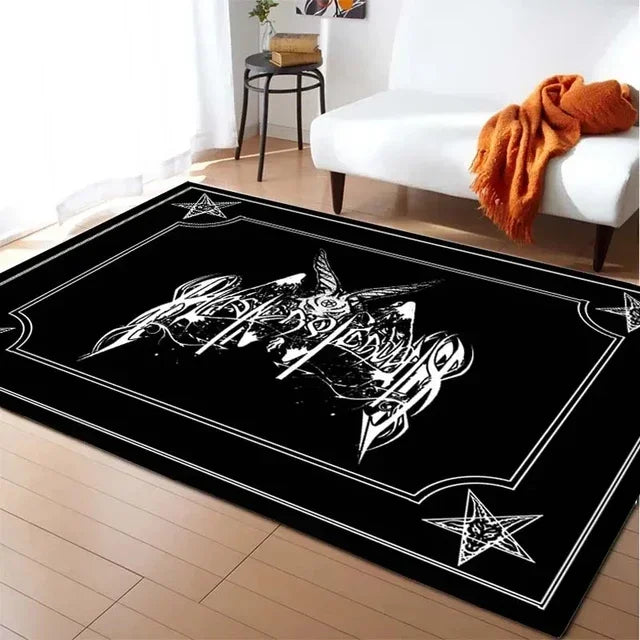 Gothic Badteppich mit Satan Ziege – Weiche Wohnzimmermatte – Bild 10