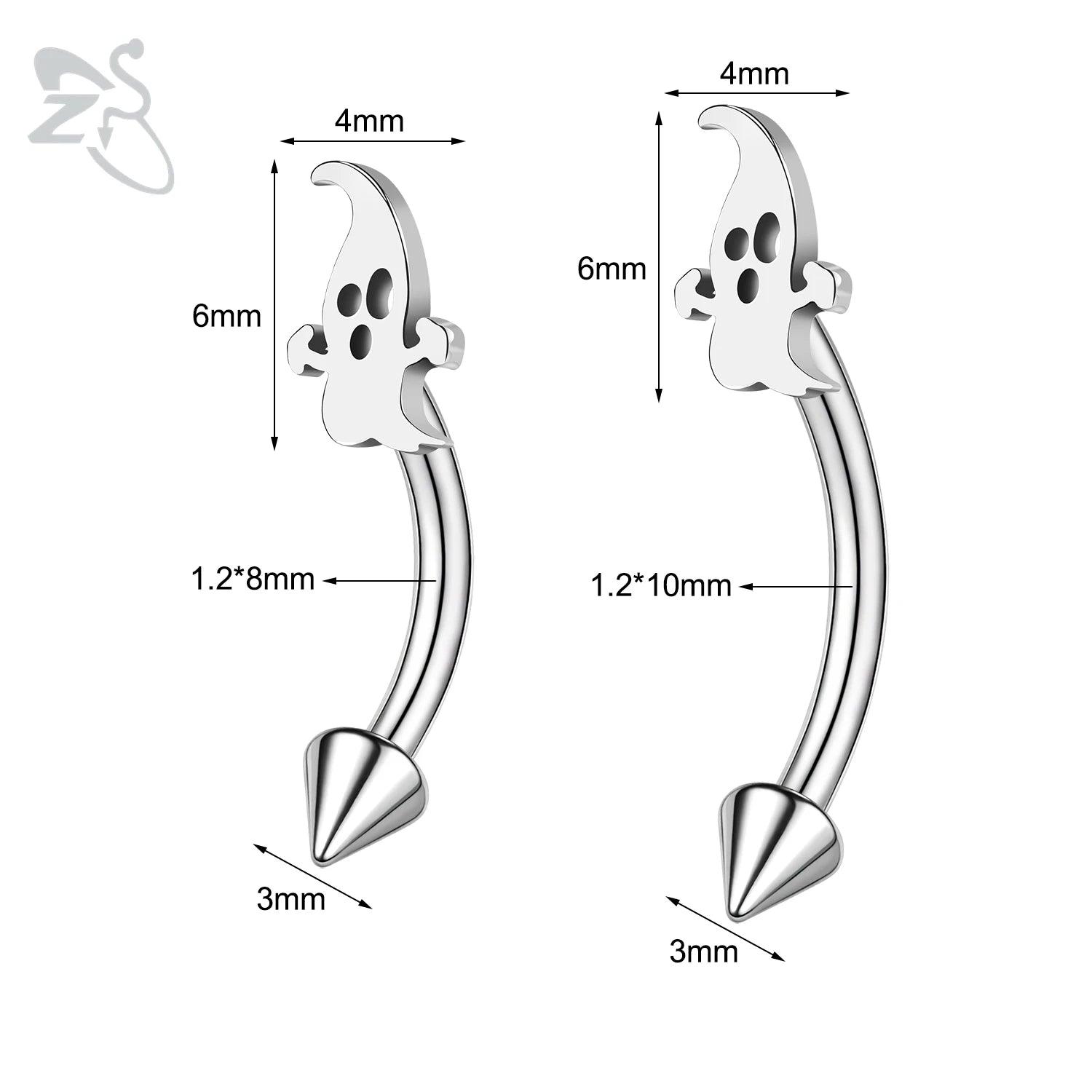 Gothic Augenbrauenpiercing aus Edelstahl mit Kürbisdesign – Bild 16