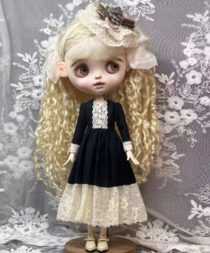 Gothic Vintage Kleid & Zubehör für Blythe und weitere Puppen