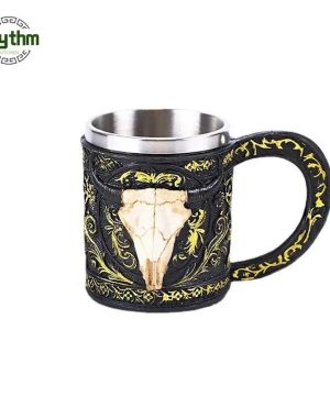 Gothic Totenkopf Becher aus Harz & Edelstahl – 3D Design