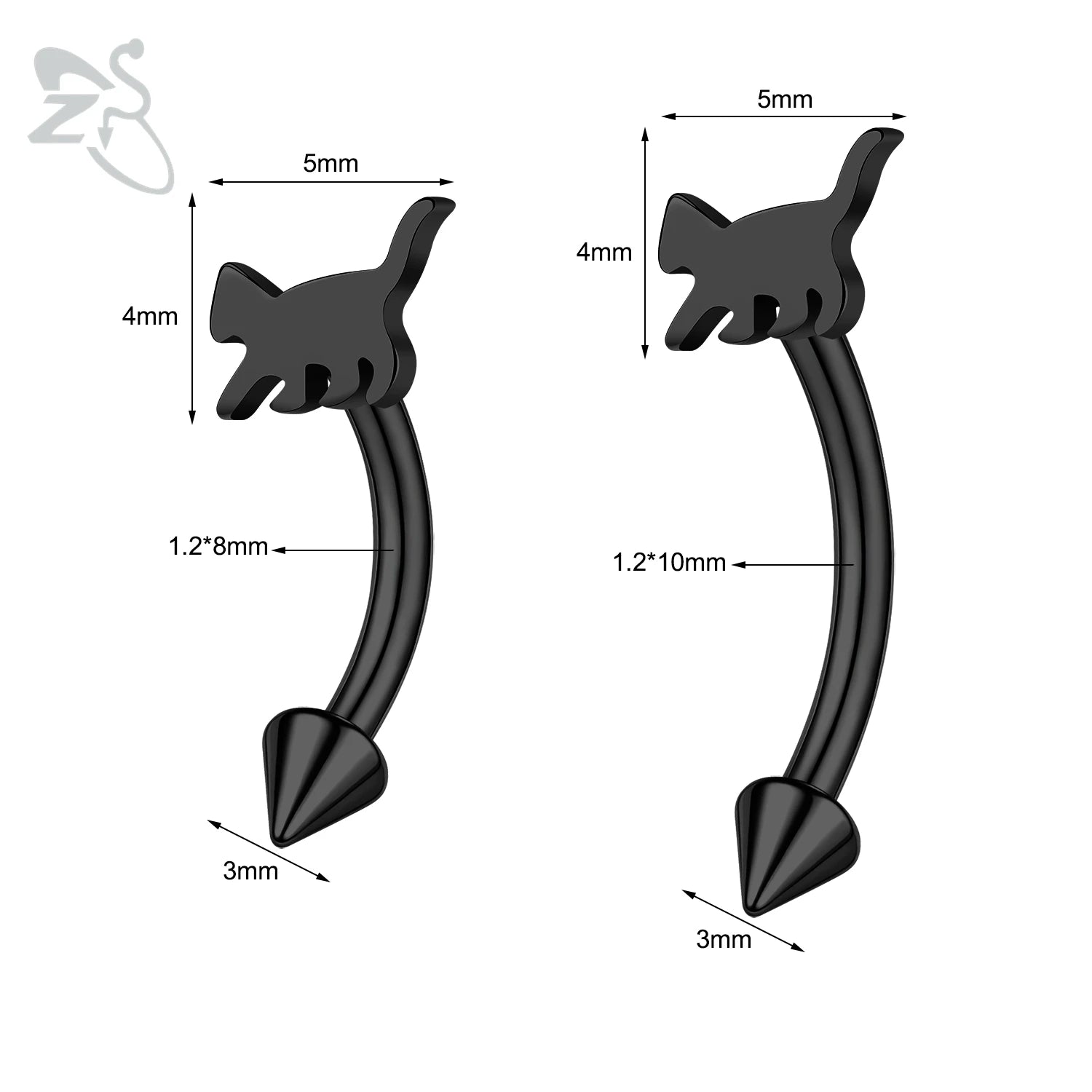 Gothic Augenbrauenpiercing aus Edelstahl mit Kürbisdesign – Bild 24