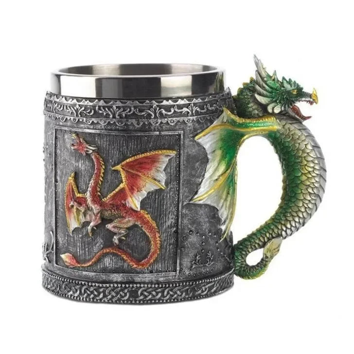 Gothic Viking Becher aus Edelstahl und Harz – 3D Design