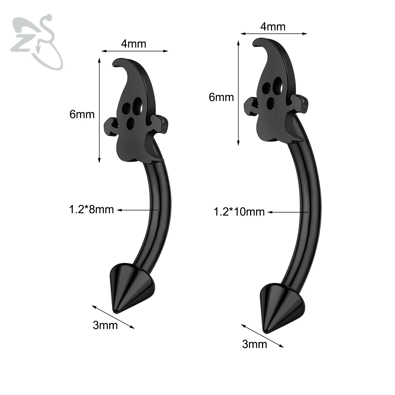 Gothic Augenbrauenpiercing aus Edelstahl mit Kürbisdesign – Bild 21