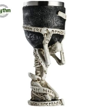 Gothic Totenkopf Bierkrug aus Harz mit Edelstahl-Einsatz