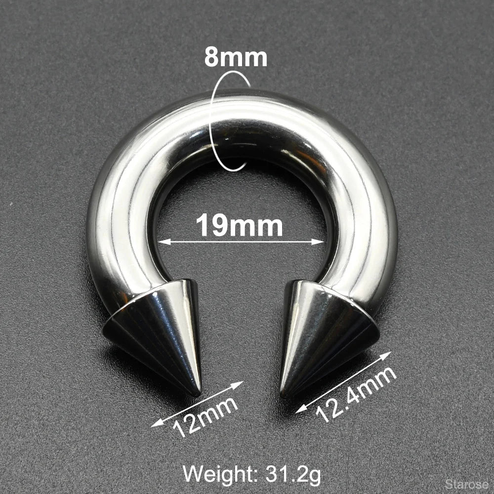 Gothic Edelstahl Piercing Ring für Septum & Brust 0G 00G – Bild 14