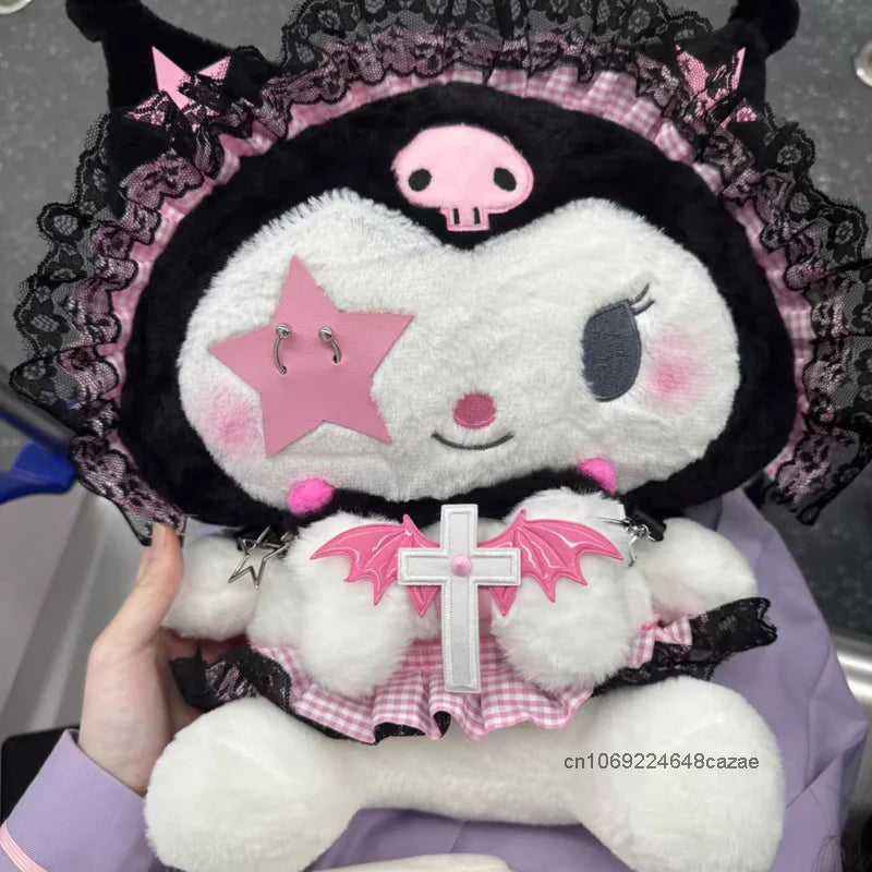 Gothic Lolita Kuromi Rucksack – Kawaii Plüsch Tasche – Bild 5